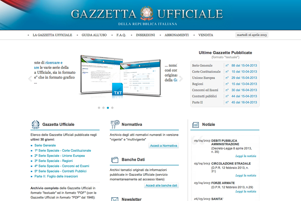 La Gazzetta Ufficiale